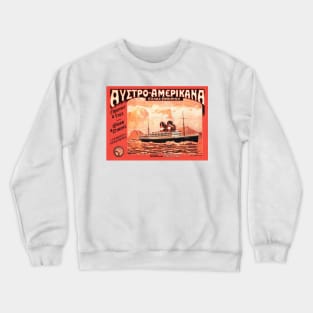 AUSTRO AMERICAN STEAMSHIP Vintage Ship Travel Tourism Advertisement Crewneck Sweatshirt